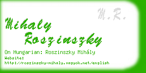 mihaly roszinszky business card